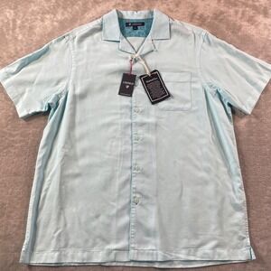 Cremieux Shirt Mens Large Light Blue Washed Down Resort Vacation Luxury Preppy